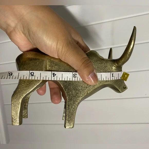 Metal brass gold tone Bull sculpture decor